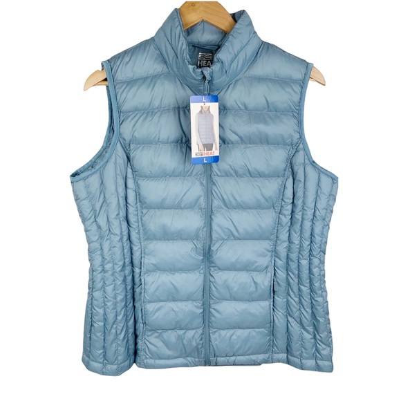 32 Degrees Heat Blue Quilted Full Zip Lightweight Puffer Vest Size Large - Picture 7 of 8